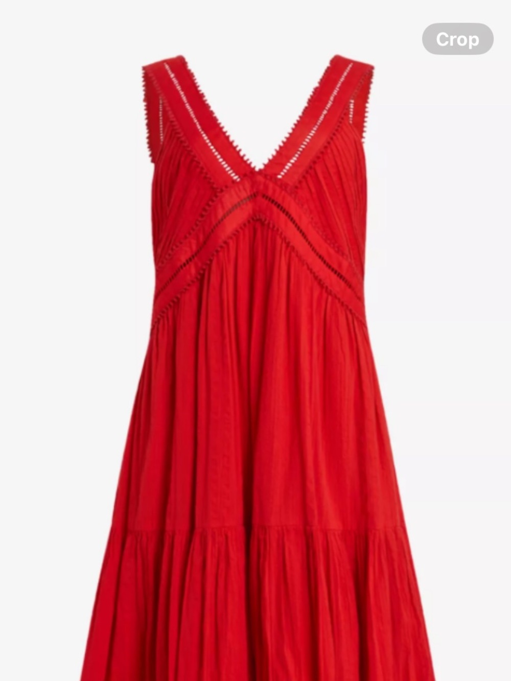 AllSaints Red V-Neck Tiered Maxi Dress ❤️🔥